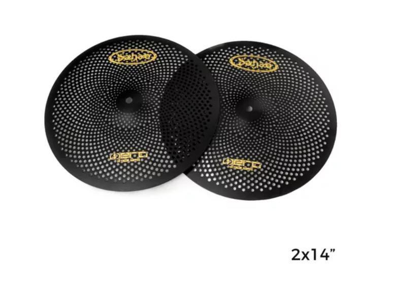 Turbo Hero Mute Black Chimbal Hi-Hat 14 Pol Prato de Bateria Mudo